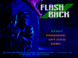 Flashback back cover for Super Famicom